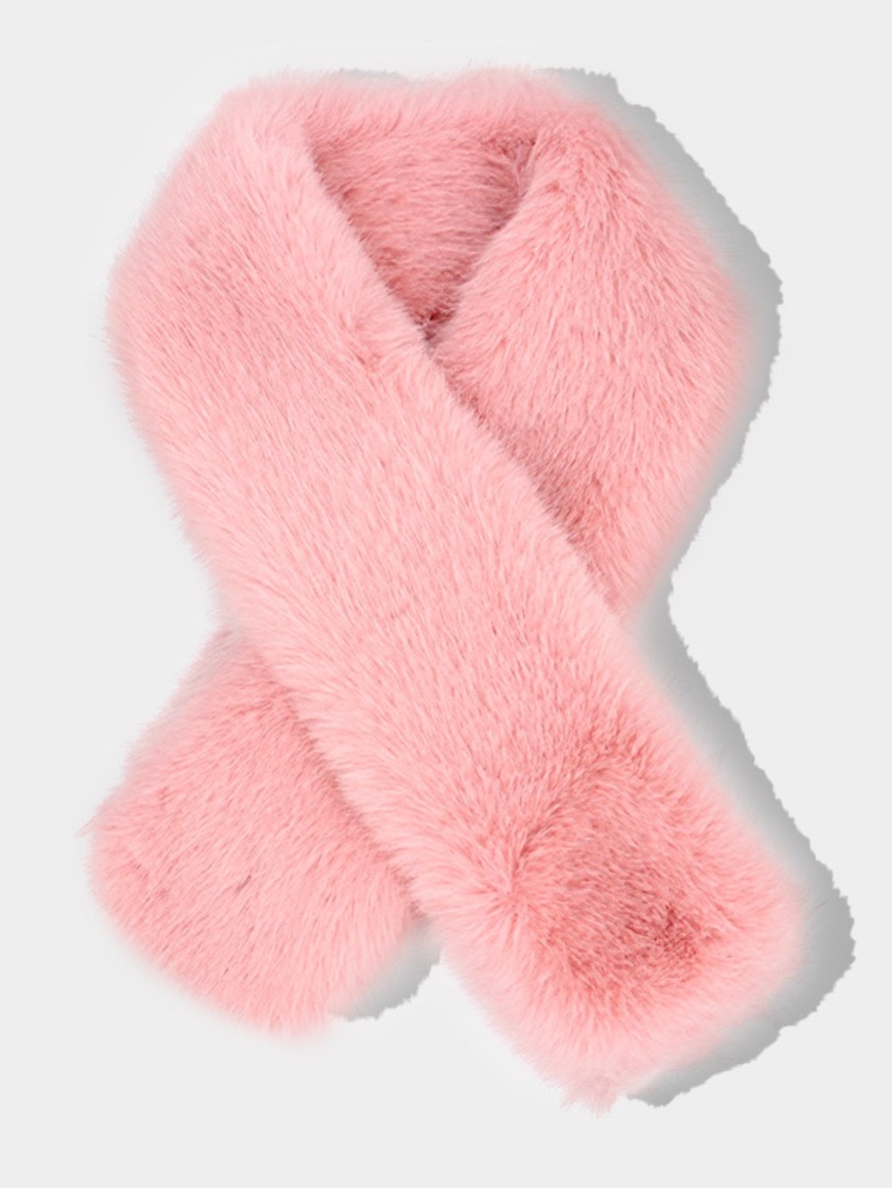 Plush Faux Fur Pink Scarf - Women's Accessory